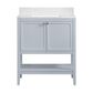 37B Ravello 30" Single Bathroom Vanity Cabinet in Soft Blue with Marble Top and Backsplash, , large