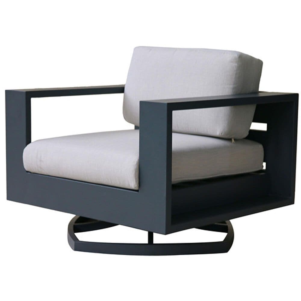 Gathercraft Milan Patio Club Swivel Chair in Cast Silver, , large