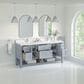 James Martin Vanities Breckenridge 72" Double Bathroom Vanity in Serenity Blue with Single Hole 3 cm White Zeus Quartz Top and Rectangular Sinks, , large