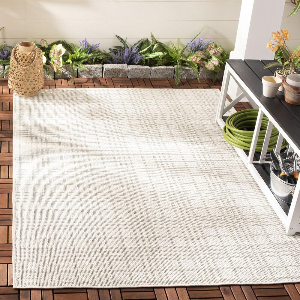 Safavieh Bermuda BMU802A 4&#39; x 6&#39; Ivory and Light Grey Indoor/Outdoor Area Performance Rug, , large