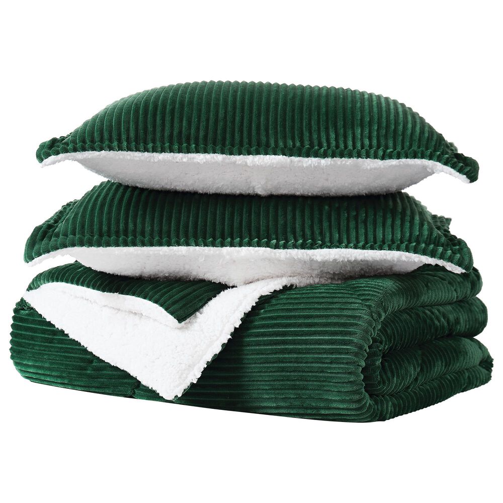 Pem America Corduroy 3-Piece Full/Queen Comforter Set in Green, , large