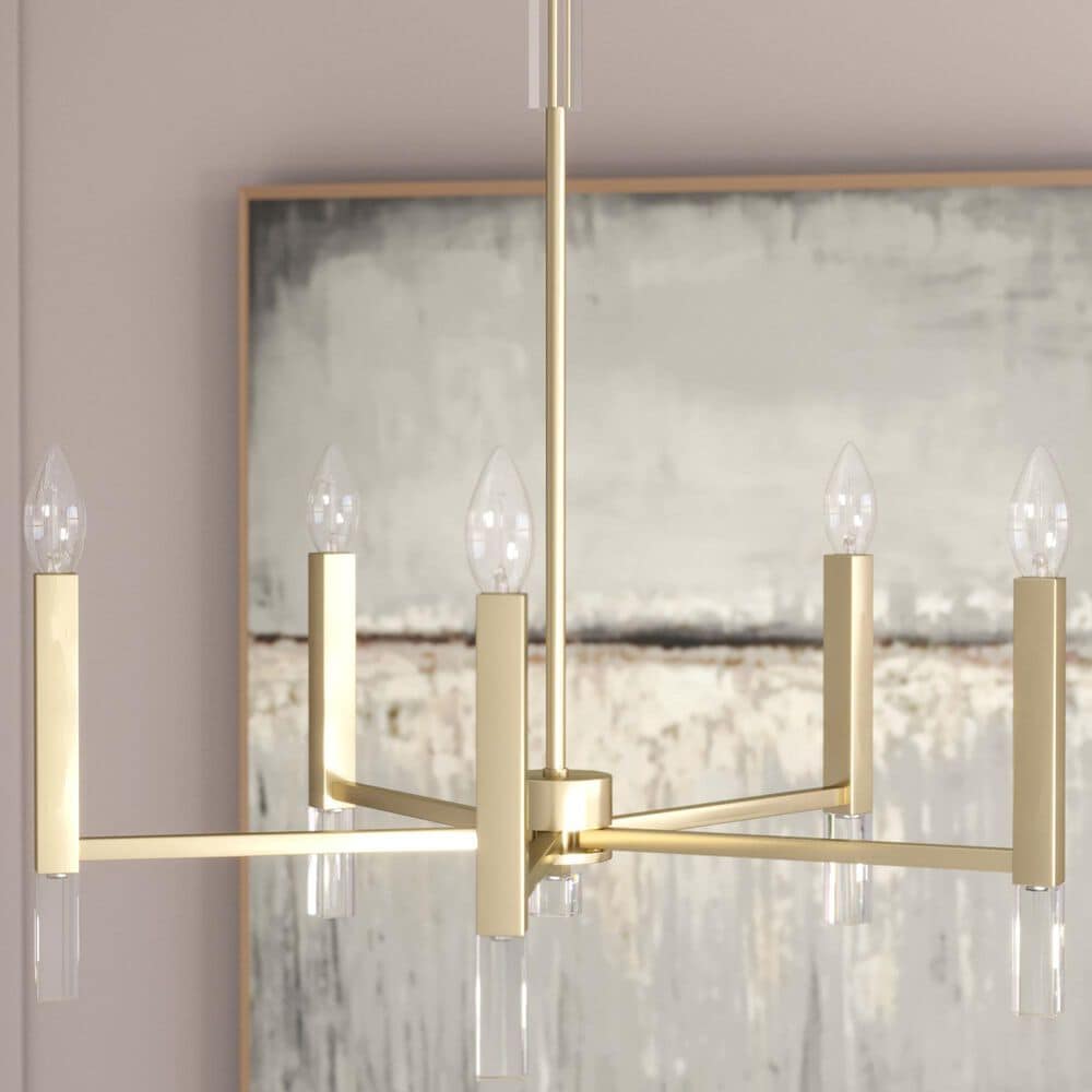 Hunter Sunjai 5-Light Chandelier in Alturas Gold, , large