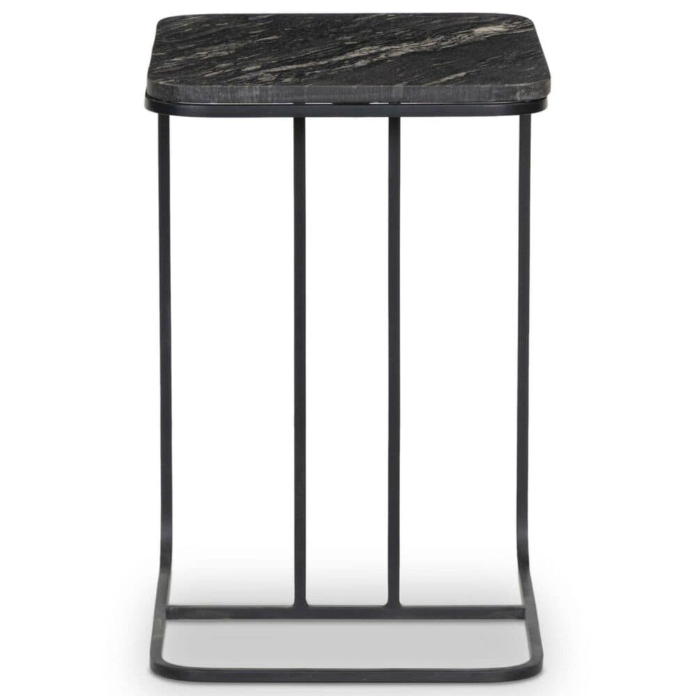 Four Hands Adalley End Table in Polished Black and Matte Black, , large