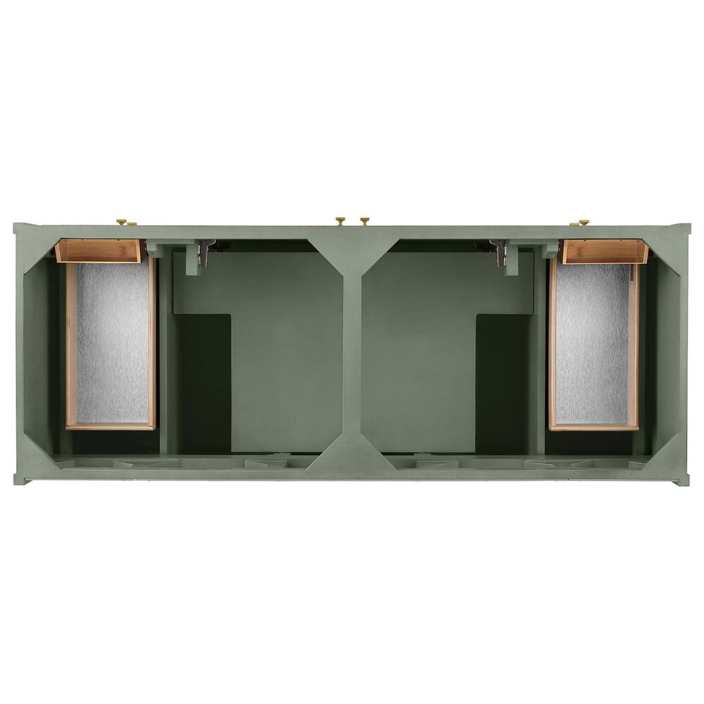 James Martin Vanities Chicago 60&quot; Single Bathroom Vanity in Smokey Celadon with 3 cm Carrara White Marble Top and Rectangular Sink, , large
