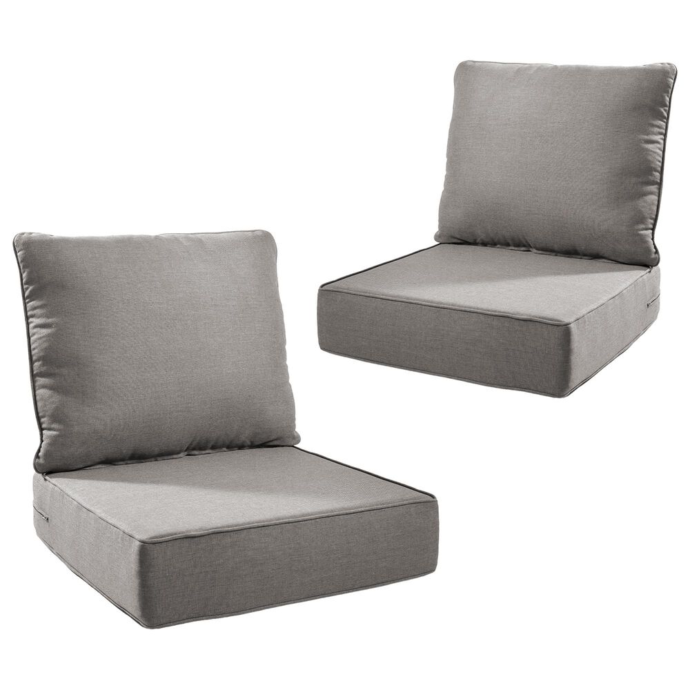 Sunwell Garden 22" Outdoor Seat and Back Cushion Set in Gray (Set of 2), , large