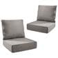Sunwell Garden 22" Outdoor Seat and Back Cushion Set in Gray (Set of 2), , large