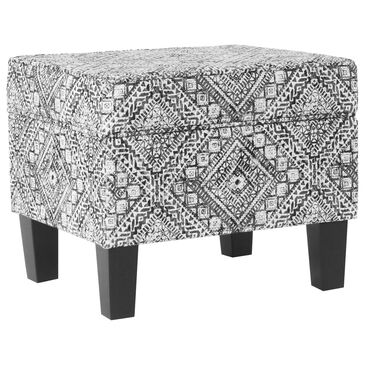 Kinfine Storage Ottoman in Black and White, , large