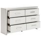 Ashley Zuraleus 6-Drawer Dresser and Mirror in Matte White and Chrome, , large
