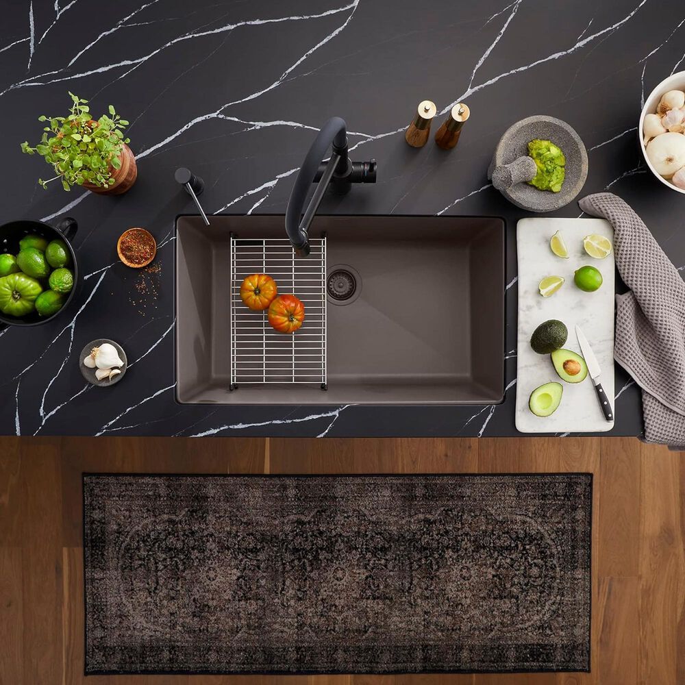 Blanco Precis 32&quot; Super Single Bowl Kitchen Sink in Volcano Gray, , large