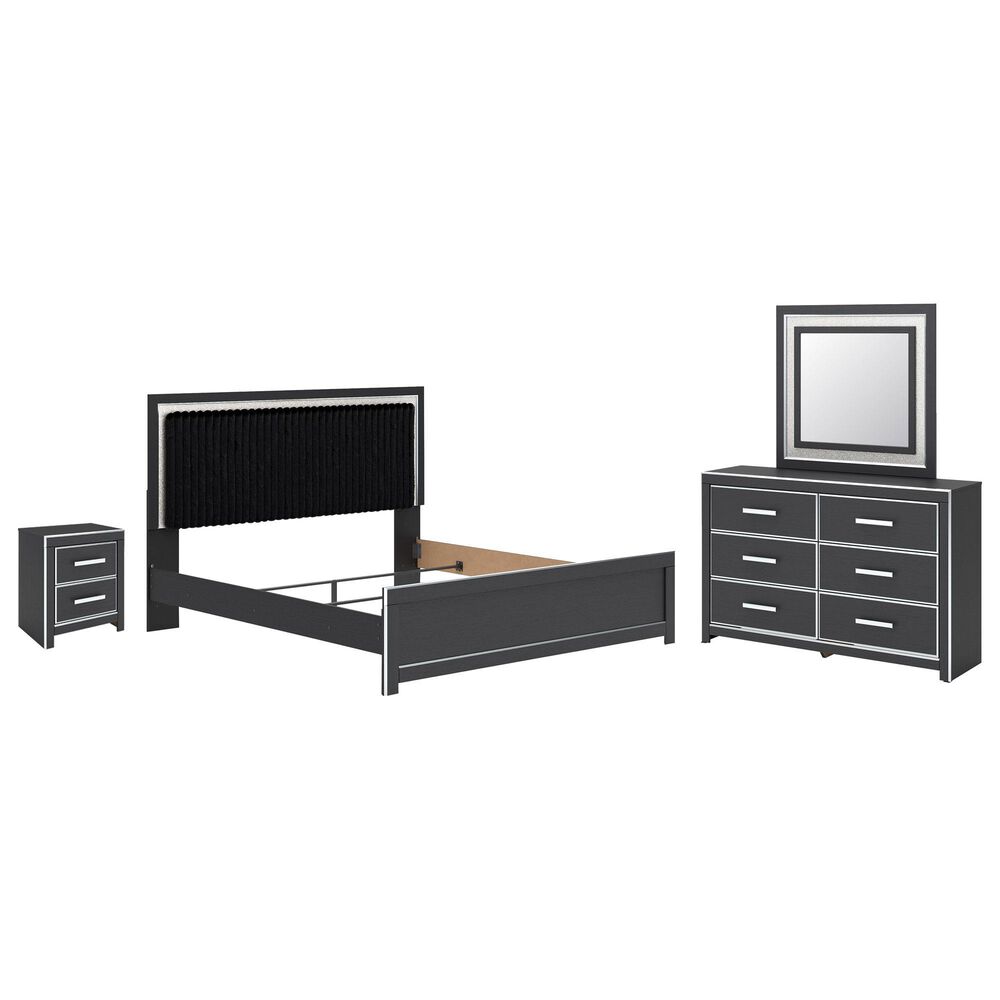 Ashley Zuraleus 4-Piece King Panel Bedroom Set in Matte Black, , large