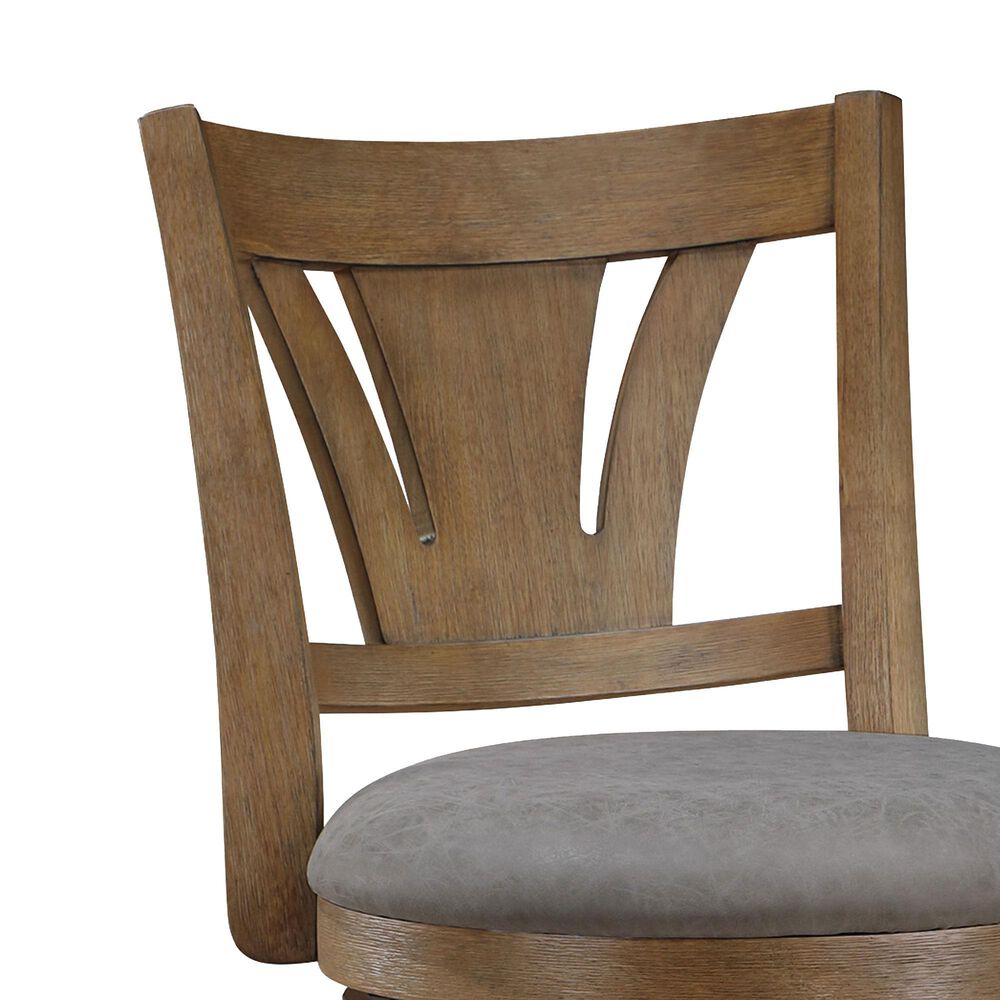 Office Star Products Miller Swivel Counter Stool with Dove Cushion Seat in Medium Oak, , large