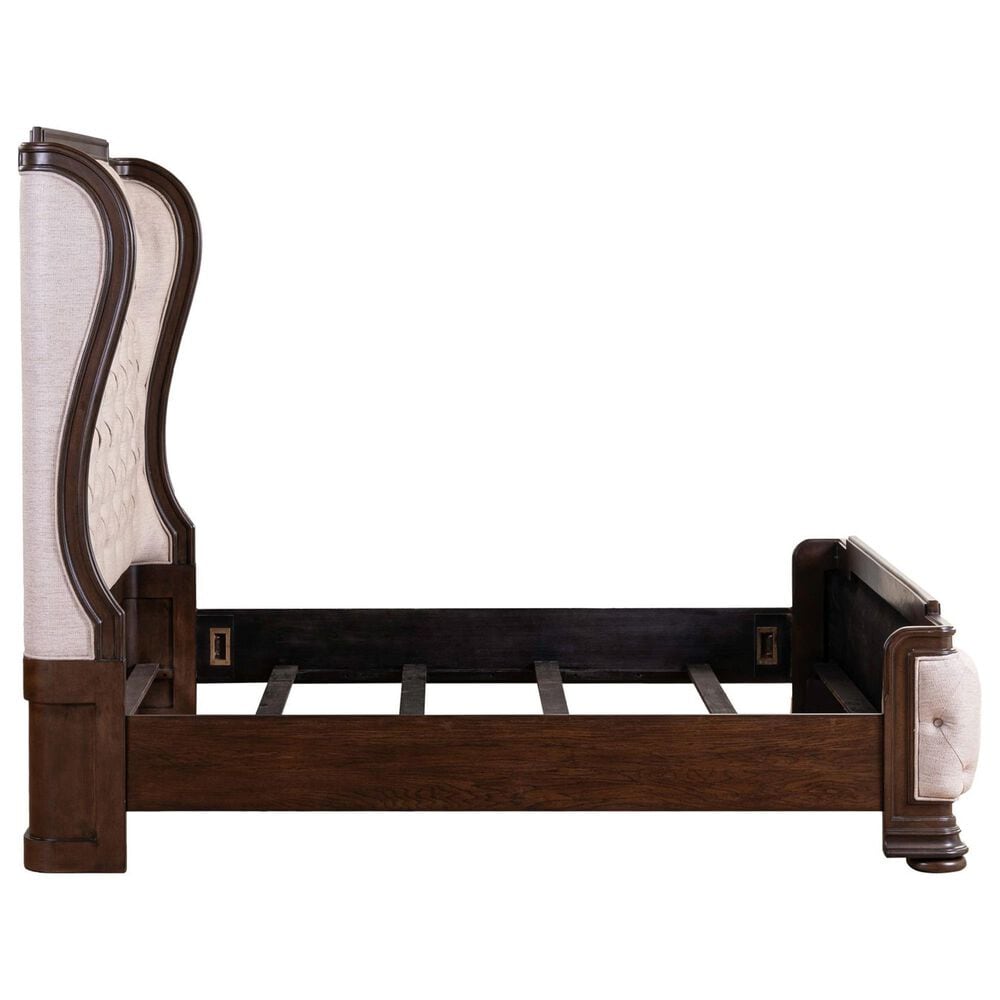 Belle Furnishings Provence Park King Upholstered Shelter Bed in Chateau Brown, , large