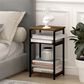 HOMLUX 3-Tier End Table with Open Shelf Storage Display in Amber Pine, , large