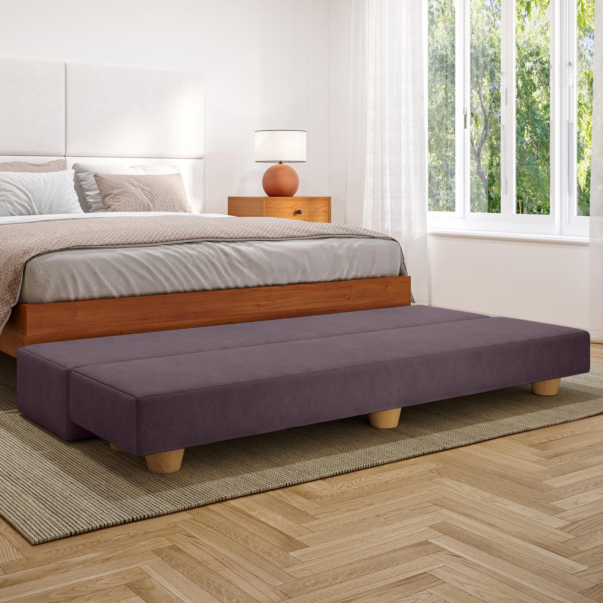 Jaxx Camden Twin Fold-Out Bench in Pinot