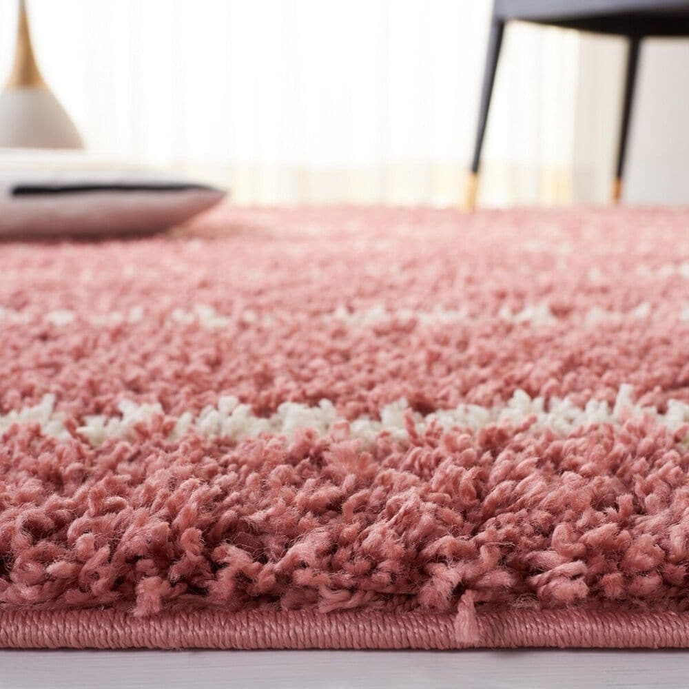 Safavieh Venus Shag VNS604U 5&#39;3&quot; x 7&#39;6&quot; Pink and Ivory Area Rug, , large