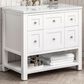 James Martin Vanities Breckenridge 36" Single Bathroom Vanity in Bright White with 3 cm Ethereal Noctis Quartz Top and Rectangular Sink, , large