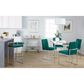 Lumisource Fuji Side Chair with Green Cushion in Brushed Stainless Steel (Set of 2), , large