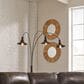 Ashley Sheriel Metal Arc Floor Lamp in Black, , large