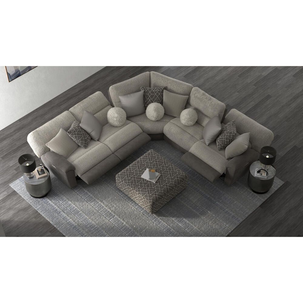 Catnapper Rendezvous 5-Piece Power Reclining Symmetrical Sectional in Slate and Fawn, , large