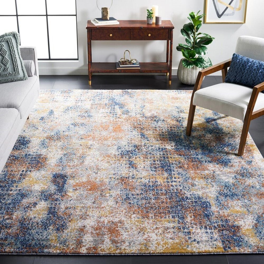 Safavieh Aston 9&#39; x 12&#39; Navy and Gold Area Rug, , large