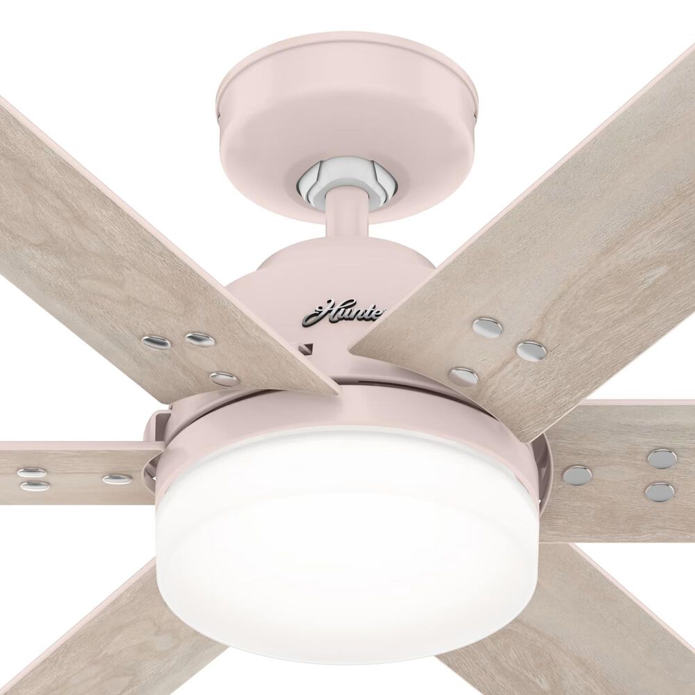 Hunter Pacer 44&quot; Ceiling Fan with LED Lights in Blush Pink, , large