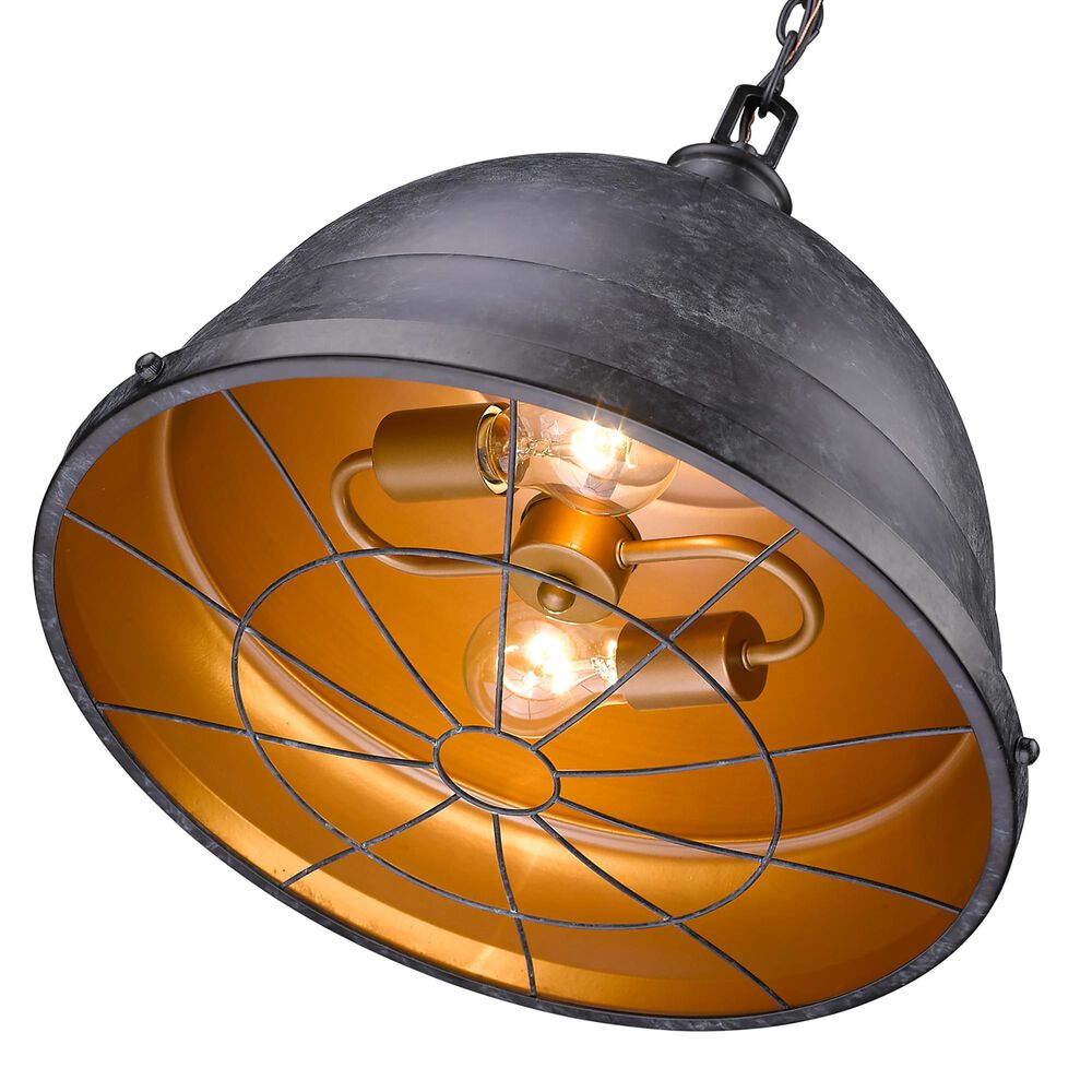 Golden Lighting Bartlett 2-Light Pendant in Black Patina, , large