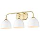 Golden Lighting Zoey 3-Light Bath Vanity in Olympic Gold and White, , large