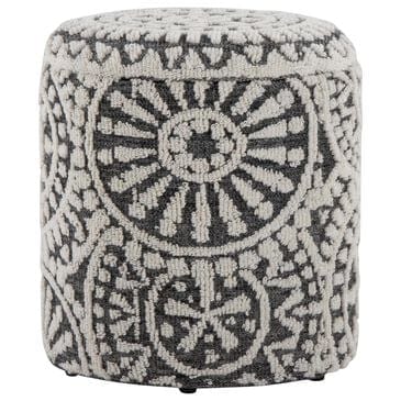 LumiSource Tahoe 18" Mosaic Storage Ottoman in Black and Ivory, , large