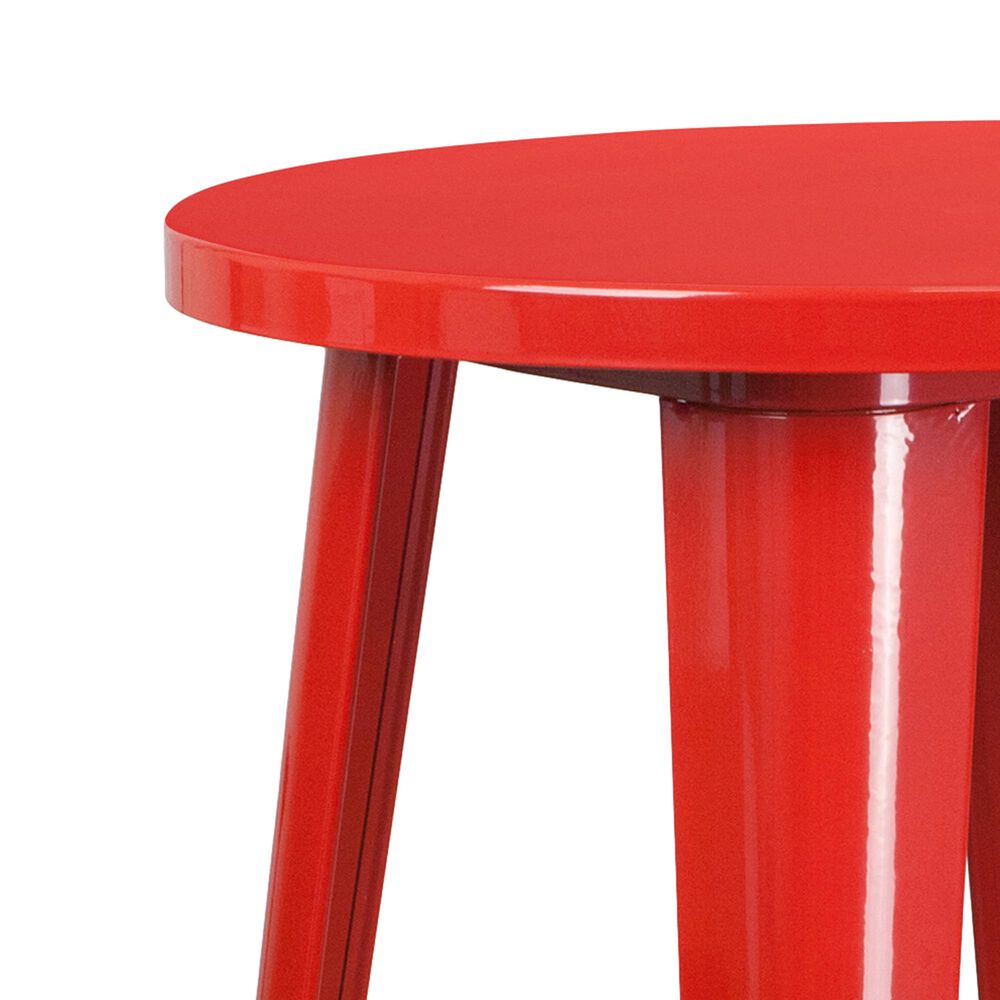 Flash Furniture 3-Piece Metal Bar Table Set in Red, , large