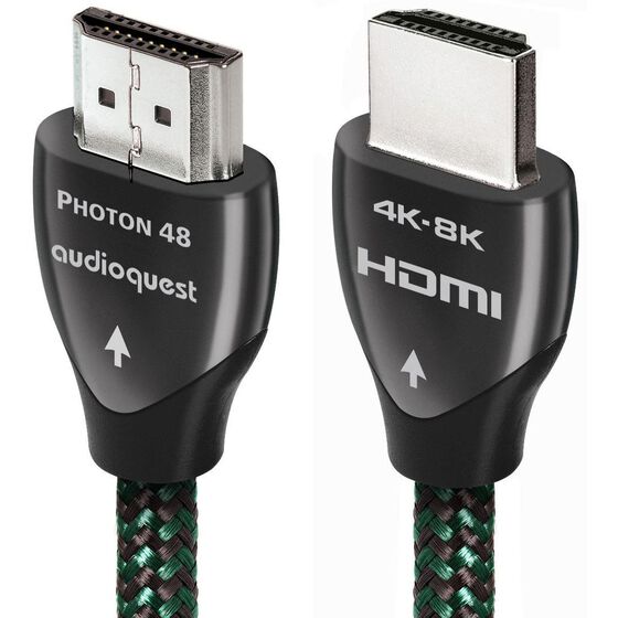 AudioQuest 7.38' Photon 48 4K-8K 48Gbps Ultra High Speed HDMI Cable for Xbox in Green and Black