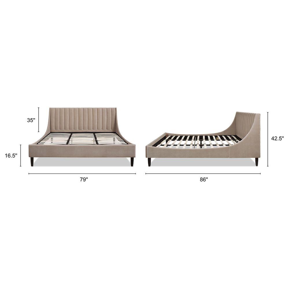 Jennifer Taylor Home Aspen King Platform Bed in Mink Beige, , large