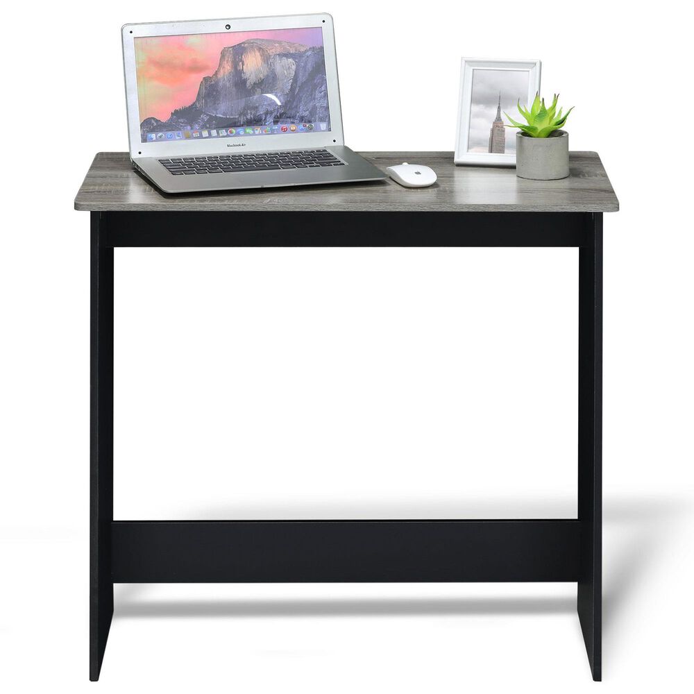HOMLUX Modern Computer Desk in French Oak Grey and Black, , large