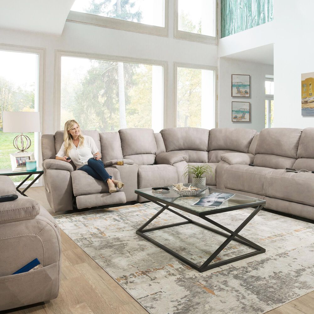 HomeStretch Triple Power Reclining Chair and a Half in Nickel, , large