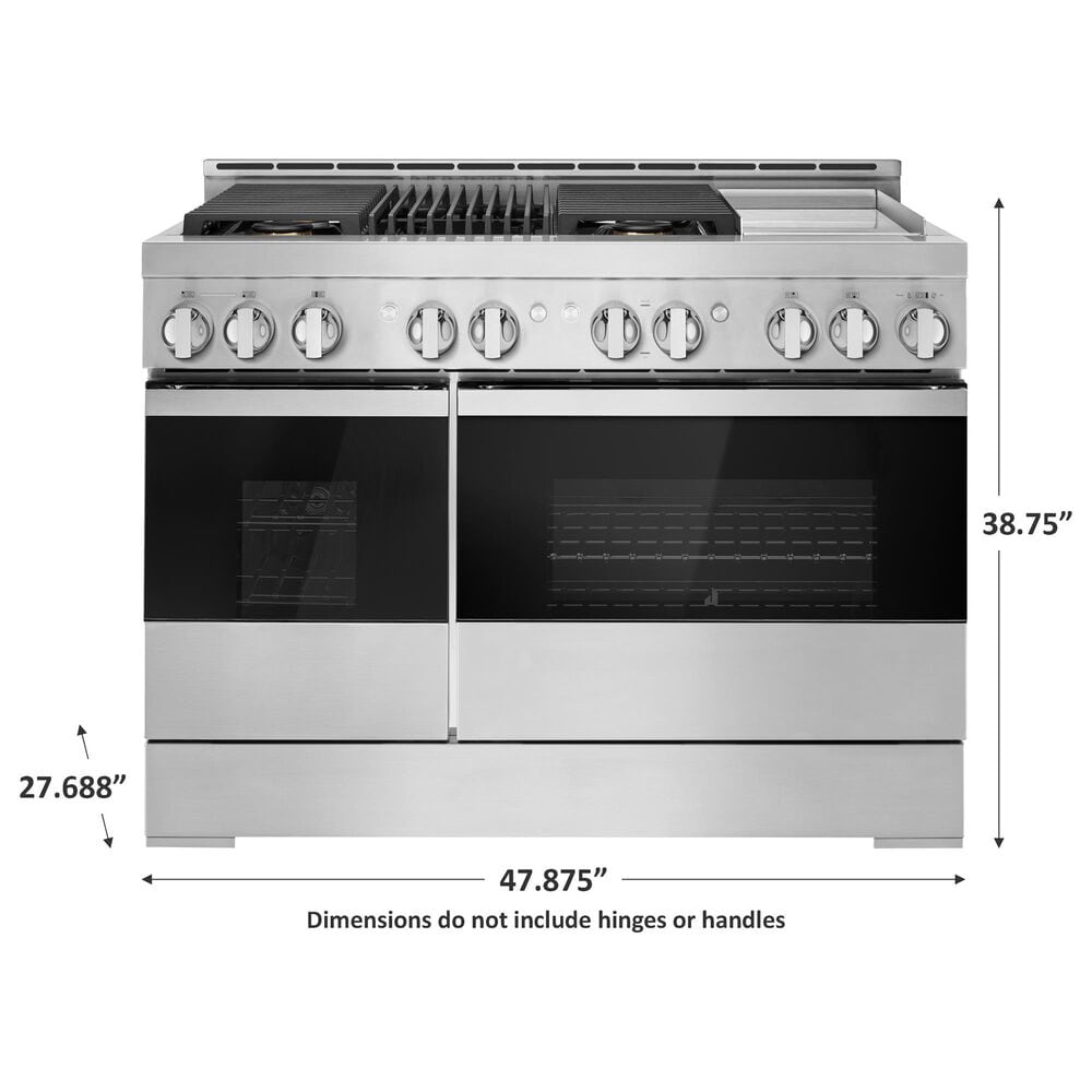 JennAir 48&quot; Gas Professional Range with Chrome-Infused Griddle and Infrared Grill in Black Glass, , large