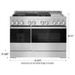 JennAir 48" Gas Professional Range with Chrome-Infused Griddle and Infrared Grill in Black Glass, , large