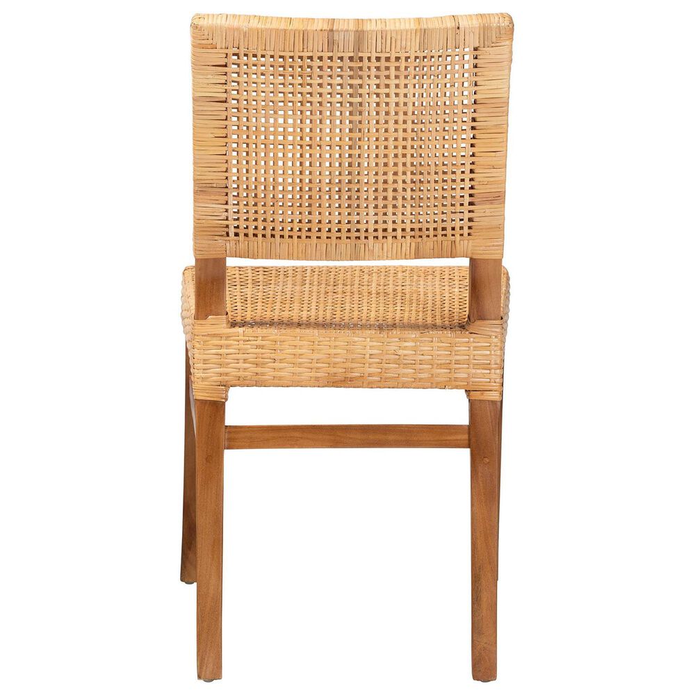 Baxton Studio Lesia Side Chair in Natural Brown and Walnut Brown, , large