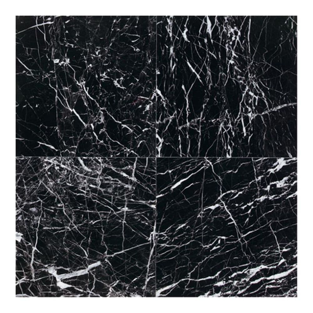 Dal-Tile Marble China Black 12" x 12" Polished Natural Stone Tile, , large