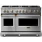 Viking Range 5 Series 48" Sealed Burner Gas Range with Brushed Brass Trim in Stainless Steel, , large