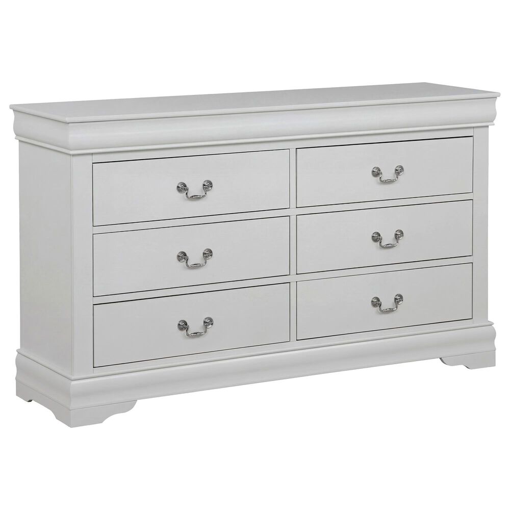 Crown Mark Louis Philip 4-Piece Queen Panel Bedroom Set in Greige, , large