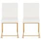 Lumisource Fuji Side Chair with White Cushion in Gold (Set of 2), , large
