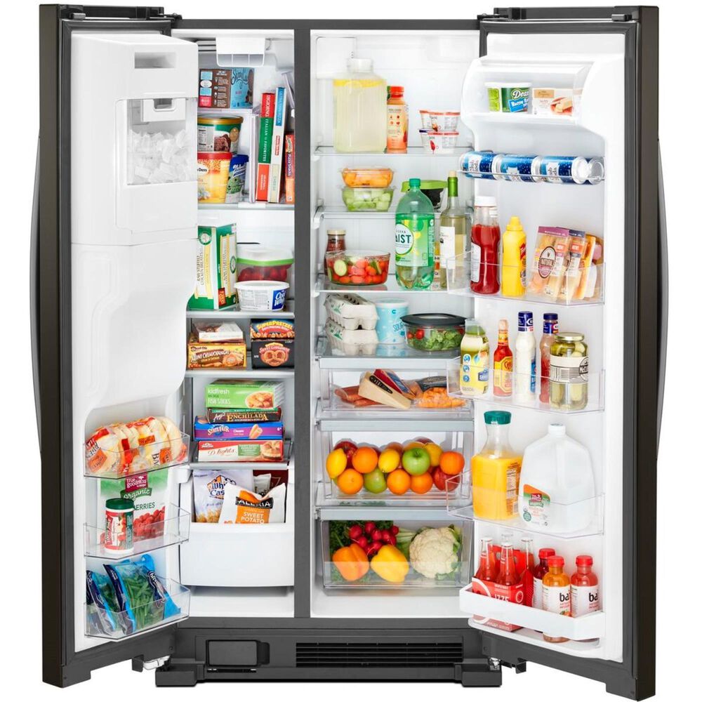 Whirlpool 24.5 Cu. Ft. 36" Wide Side-by-Side Refrigerator in Fingerprint Resistant in Black Stainless Steel, , large
