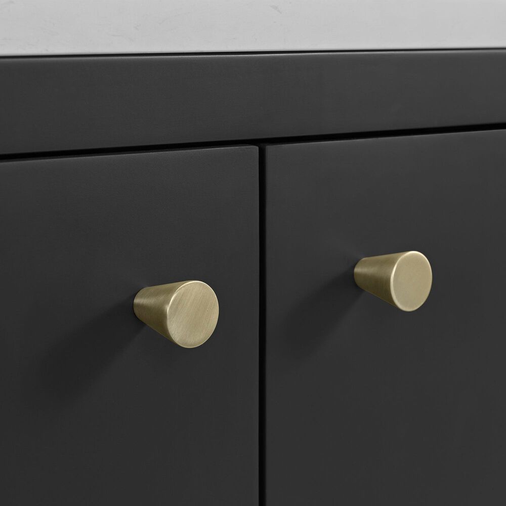 37B Isadore 48" Single Bathroom Vanity Cabinet in Tricorn Black and White Composite Stone Top and Backsplash, , large