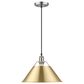 Golden Lighting Orwell 1-Light Wide Large Pendant with Brushed Champagne Bronze Shade in Pewter, , large