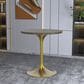 Leisuremod LeisureMod Verve Collection 27 Round Dining Table, Brushed Gold Base with Dark Maple MDF Top, , large