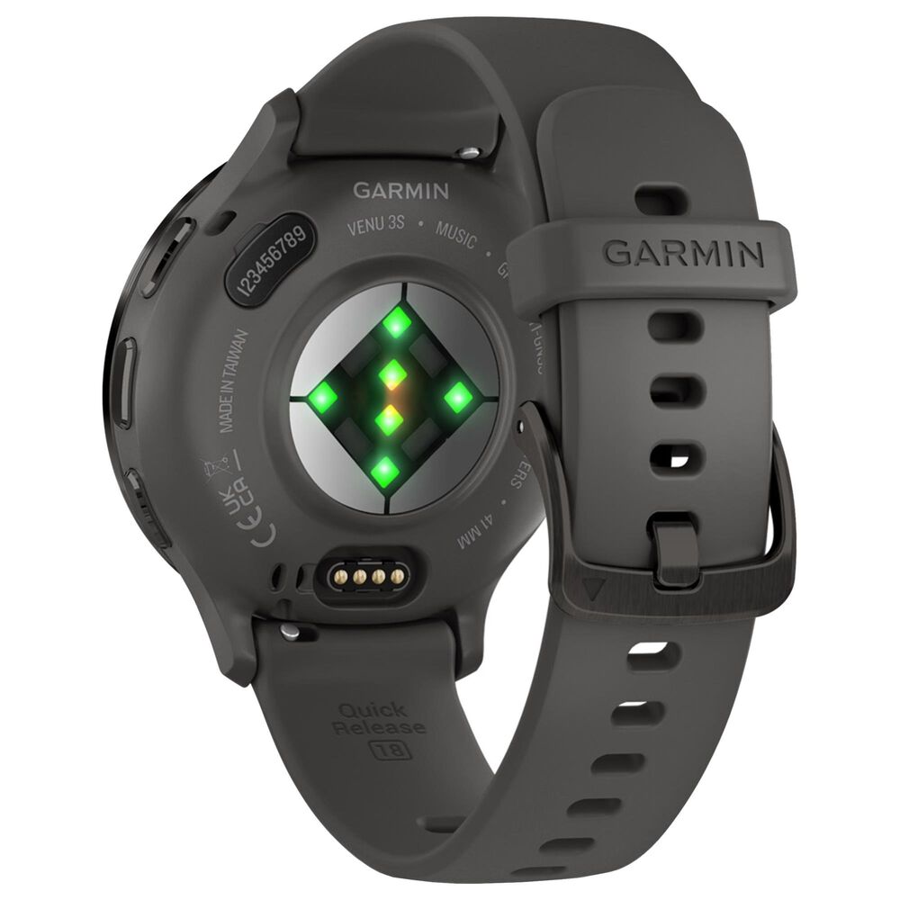 Garmin Venu 3S  Smartwatch 41mm Slate Stainless Steel Bezel Pebble Gray Case with Pebble Gray Silicone Band, , large