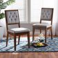 Baxton Studio Gideon Side Chair with Grey Cushion in Walnut Brown (Set of 2), , large