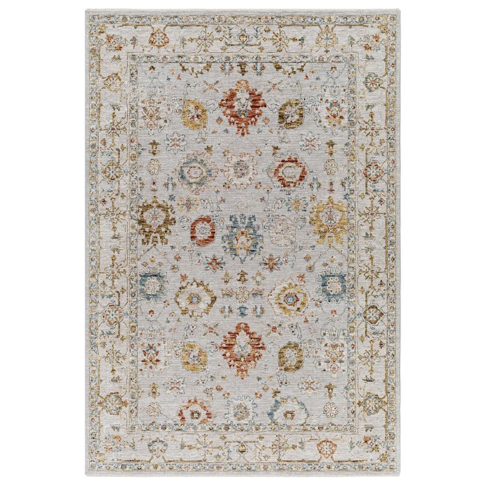Surya Reina REN-2307 Light Gray, Cream, Denim, Rust, Mustard and Olive 2&#39; x 2&#39;11&quot; Area Rug, , large