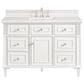 James Martin Vanities Lorelai 48" Single Vanity in Bright White with 3 cm Arctic Fall Solid Surface Top, , large