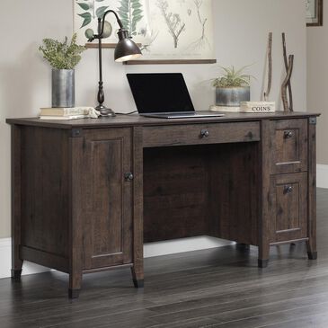 Sauder Carson Forge Computer Desk in Coffee Oak, , large