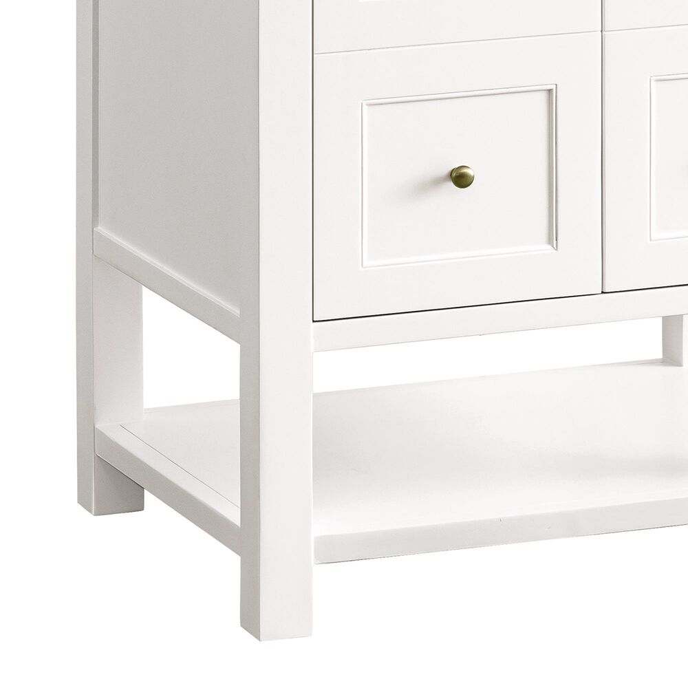 James Martin Vanities Breckenridge 30&quot; Single Bathroom Vanity in Bright White with 3 cm Lime Delight Quartz Top and Rectangular Sink, , large